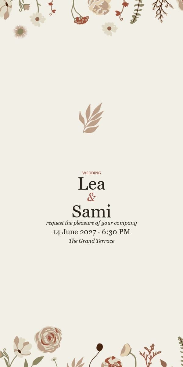 Wildflower Sprig invitation preview